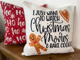 HO HO HO Pattern | Pillow Cover | Christmas | Holiday Decor | 18 x 18 | Machine Washable