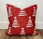 Red Modern Trees | Pillow Cover | Christmas | Holiday Decor | 18 x 18 | Machine Washable