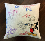 Disney Cruise Autograph - Mickey | 2023 | Pillow Cover | Machine Washable | 18x18 | Indoor & Outdoor