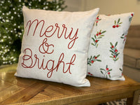 Holly Pattern | Pillow Cover | Christmas | Holiday Decor | 18 x 18 | Machine Washable