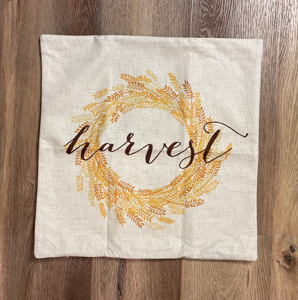 Harvest | Pillow Cover | Holiday Pillows | Fall Decor | 18 x 18 | Indoor and Outdoor