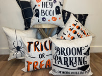 Double, Double, Toil & Trouble | Halloween Pillow Cover | Holiday Decor | Indoor and Outdoor | 18 x 18