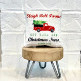 Tiered Tray Mini Pillow | Sleigh Bells Farms Red Truck | Farmhouse Tiered Tray Decor | Christmas Tiered Tray Decor