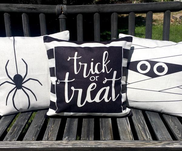 Trick or Treat | Pillow Cover | Halloween Decor | Holiday Pillow | Indoor & Outdoor | 18 x 18