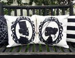 Skeleton Silhouette | Halloween Pillow | Pillow Cover | Holiday Decor | Indoor & Outdoor | 18 x 18