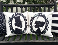 Skeleton Silhouette | Halloween Pillow | Pillow Cover | Holiday Decor | Indoor & Outdoor | 18 x 18