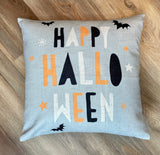 Happy Halloween | Pillow Cover | Bats | Holiday Pillow Cover | Indoor & Outdoor | 18 x 18