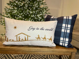 Joy to the World | Pillow Cover | Christmas | Holiday Decor | 14x24 | Machine Washable