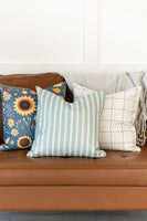 Navy Sunflowers | Fall Decor | Pillow Covers | 18 x 18 | Fleece Lines | Indoor & Outdoor
