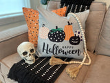 5 Pumpkins | Halloween Pillow | Holiday Pillow Cover | Porch Pillow | Indoor & Outdoor | 18 x 18