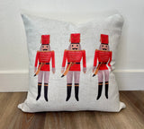 Nutcracker Pattern | Pillow Cover | Christmas | Holiday Decor | 18 x 18 | Machine Washable