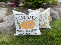Lemon Pattern - New / Summer Pillow / Pillow Cover / Decorative Pillow / Accent Pillow / Machine Washable / Couch Pillow / 18x18