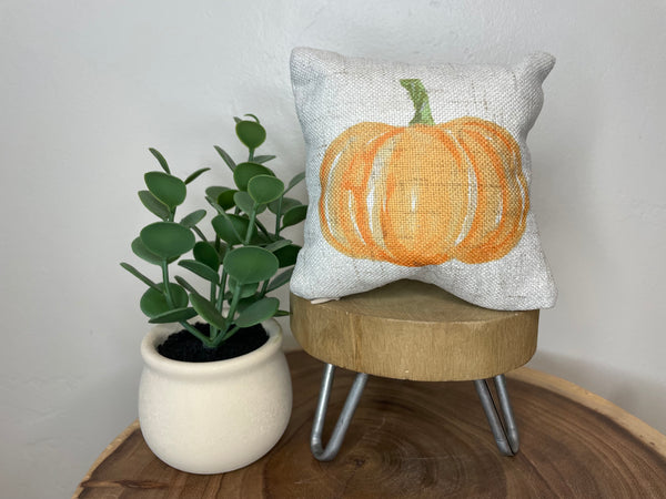 Fall Pumpkin | Mini Pillow | Thanksgiving | Tiered Tray Decor | Holiday Decor