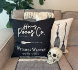 Four Brooms | Witch | Halloween | Pillow Cover | Holiday Pillow | 18 x 18