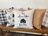 No Place Like Home for the Holidays | Pillow Cover | Christmas | Holiday Decor | 18 x 18 | Machine Washable
