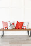 Red Mini Hearts / Valentines Day / Hearts / Holiday Pillow Cover / 18x18/ Machine Washable