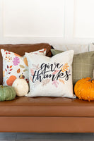 Fall Purple Leaf | Pillow Cover | Autumn Decor | Pumpkins | 18 x 18 | Indoor & Outdoor