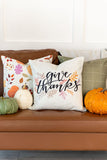 Fall Purple Leaf | Pillow Cover | Autumn Decor | Pumpkins | 18 x 18 | Indoor & Outdoor