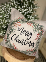 Merry Christmas | Pillow Cover | Christmas | Holiday Decor | 18 x 18 | Machine Washable