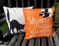 Witching You a Haunted Halloween - pillow cover