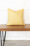 Yellow Lines / Summer Pillow / Pillow Cover / Decorative Pillow / Accent Pillow / Machine Washable / Couch Pillow / 18x18