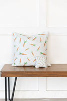 Carrot Pattern / Easter / Holiday Pillow / Pillow Cover / 18x18 / Machine Washable