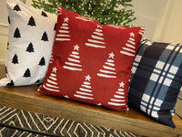 Black Plaid | Pillow Cover | Christmas | Holiday Decor | 18 x 18 | Machine Washable