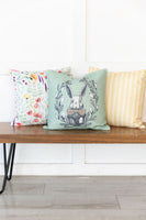 Bunny and Wreath - pillow cover