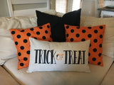 Trick or Treat | Lumbar Pillow Cover | Halloween Decor | Holiday Pillow | Indoor & Outdoor | 18 x 18
