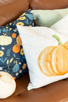 Pumpkin | Pillow Cover | Fall Decor | Thanksgiving | 18 x 18 | Fleece Lined | Indoor & Outdoor