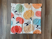 Fall Pumpkins | Pillow Decor | Holiday Pillows | Pillow Covers | 18 x 18 | Indoor & Outdoor