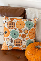 Pie Pattern | Pillow Cover | Fall Decor | Thanksgiving | 18 x 18 | Indoor & Outdoor | Fleece Lined
