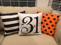 Black & Orange Polka Dot | Pillow Cover | Halloween | Holiday Decor | Indoor & Outdoor | 18 x 18
