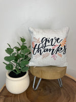 Give Thanks | Mini Pillow | Thanksgiving | Tiered Tray Decor | Holiday Decor