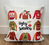 Ugly Sweater | Pillow Cover | Christmas | Holiday Decor | 18 x 18 | Machine Washable