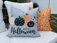 Small Orange Polka Dots / Orange / Pillow Cover / Holiday Pillow / Halloween / Machine Washable / 18 x 18