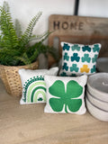 Tiered Tray Mini Pillow | Clover Mini Pillow | Farmhouse Tiered Tray Decor | St. Patrick’s Day Tiered Tray Decor