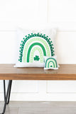 St Patricks Day Green Rainbow / Holiday Pillow / Rainbow / Pillow Cover / Machine Washable / 18x18