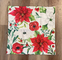 Poinsettias | Pillow Cover | Christmas | Holiday Decor | 18 x 18 | Machine Washable