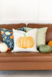 Pumpkin | Pillow Cover | Fall Decor | Thanksgiving | 18 x 18 | Fleece Lined | Indoor & Outdoor