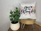 Give Thanks | Mini Pillow | Thanksgiving | Tiered Tray Decor | Holiday Decor