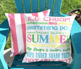 Summer Words - pillow cover