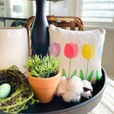 Tiered Tray Mini Pillow | Tulips Mini Pillow | Farmhouse Tiered Tray Decor | Spring Tiered Tray Decor