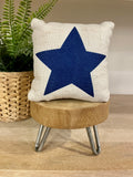 Tiered Tray Mini Pillow | Blue Star | Farmhouse Tiered Tray Decor | July Tiered Tray Decor