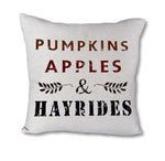 Pumpkins Apples Hayrides - pillow cover