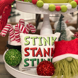 Tiered Tray Mini Pillow | Grinch Stink Stank Stunk | Farmhouse Tiered Tray Decor | Christmas Tiered Tray Decor