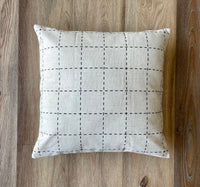 White with Simple Black Stitching / Pillow Cover / Summer / Home Decor / Couch Pillow / Porch Pillow / Machine Washable