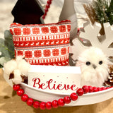 Tiered Tray Mini Pillow | Red Sweater Pattern | Farmhouse Tiered Tray Decor | Christmas Tiered Tray Decor