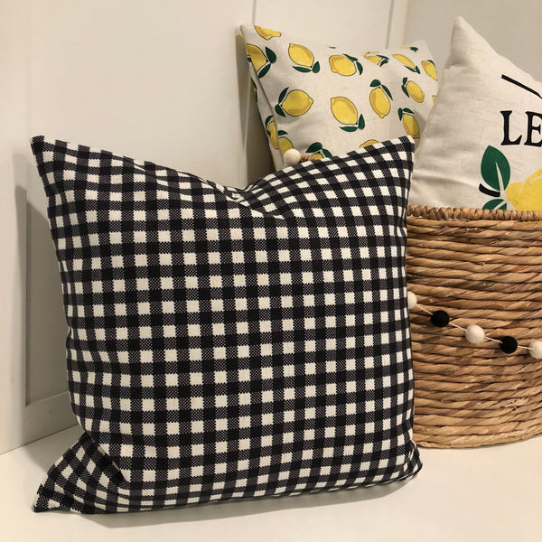 Small Black Check - pillow cover