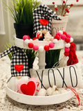 Tiered Tray Mini Pillow | XOXO Mini Lumbar Pillow | Farmhouse Tiered Tray Decor | Valentines Tiered Tray Decor